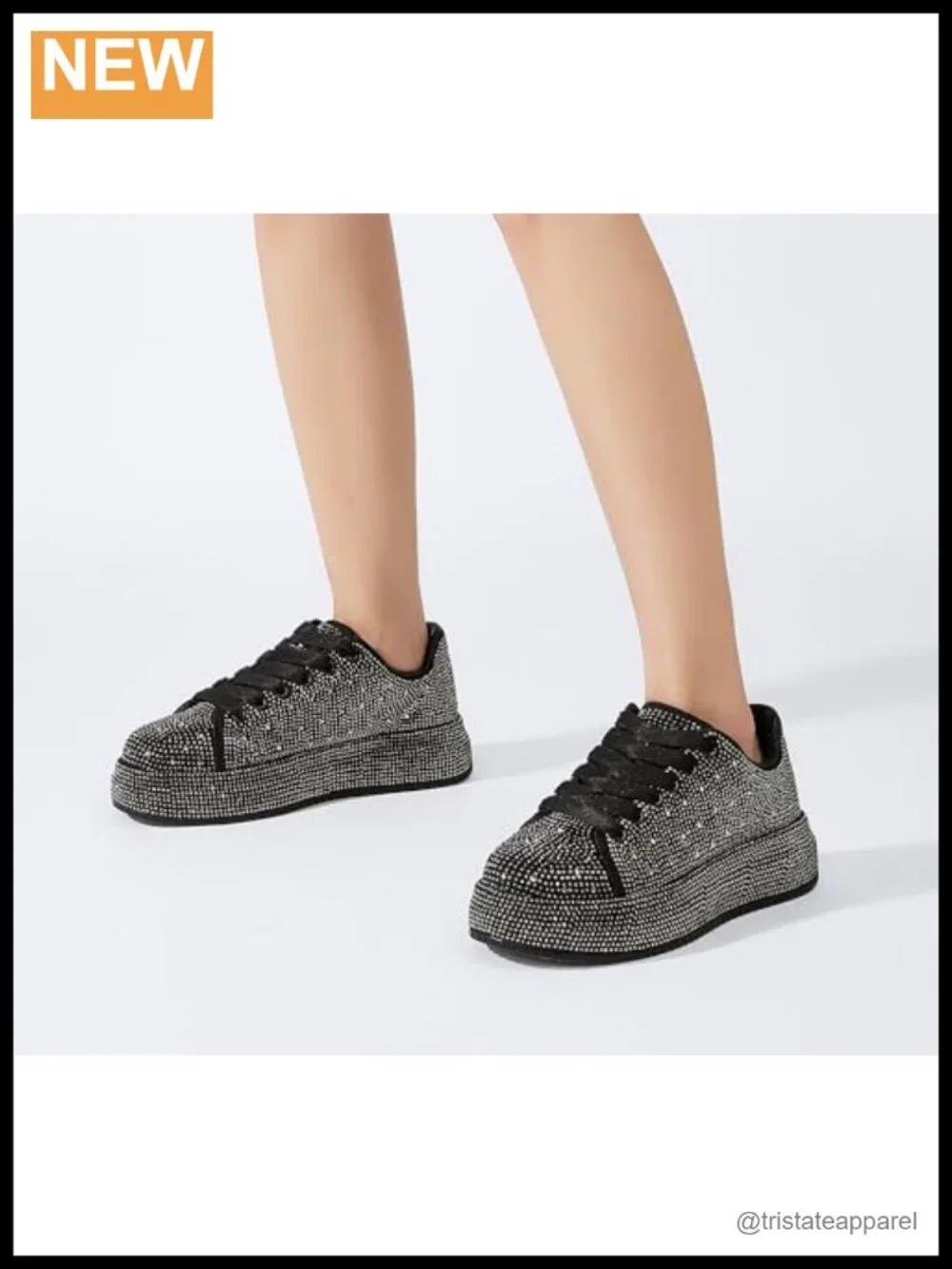 Rhinestone Platform Sneakers Fashion Wedding Party Walking Shoes